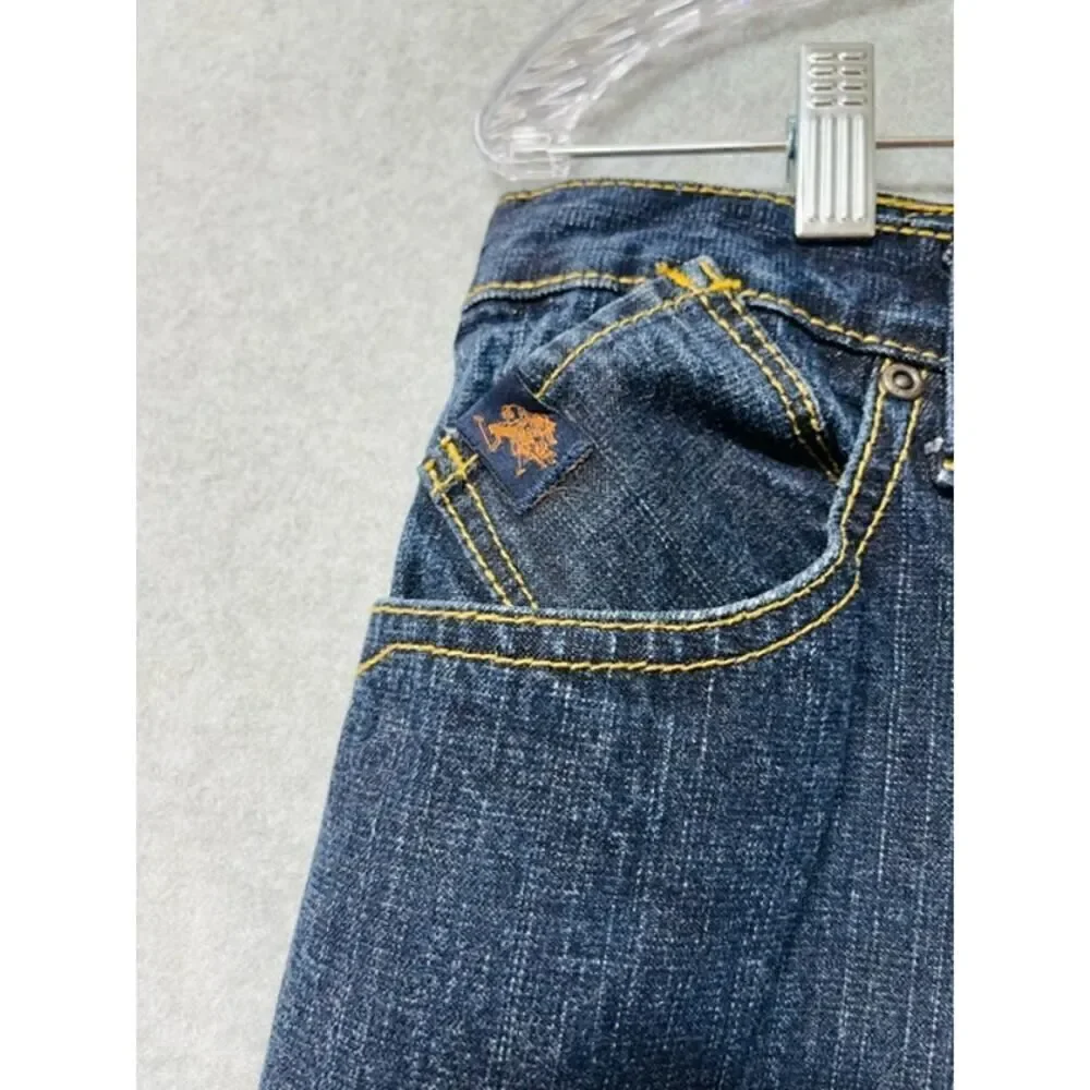 Vtg US Polo Assn Jeans Mens 34x32 Relaxed Straight Thick Stitch